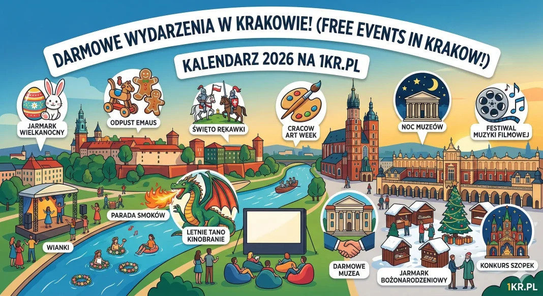 Kraków za darmo: Najciekawsze bezpłatne wydarzenia w 2026 roku Kraków za darmo: Najciekawsze bezpłatne wydarzenia w 2026 roku