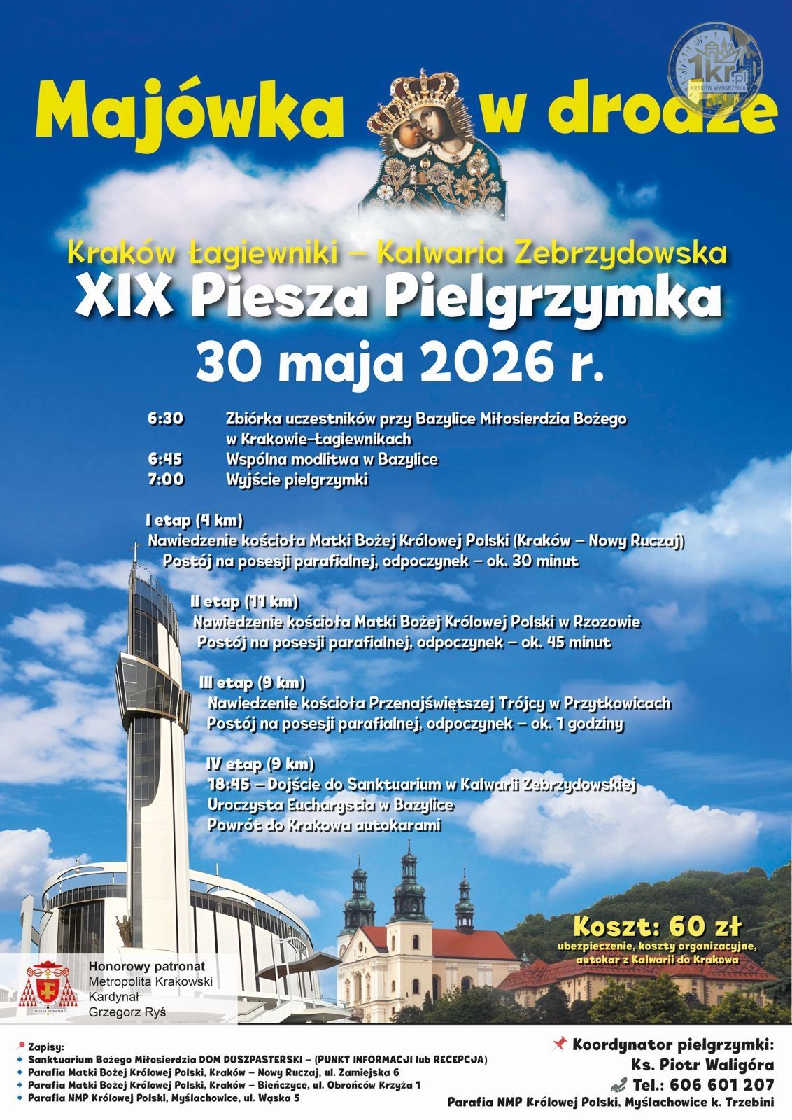XIX Piesza Pielgrzymka „Majówka w Drodze” – z Krakowa do Kalwarii Zebrzydowskiej już 30 maja! majowka w drodze 2026 piesza pielgrzymka z krakowa do kalwarii zebrzydowskiej - XIX Piesza Pielgrzymka „Majówka w Drodze” – z Krakowa do Kalwarii Zebrzydowskiej już 30 maja!